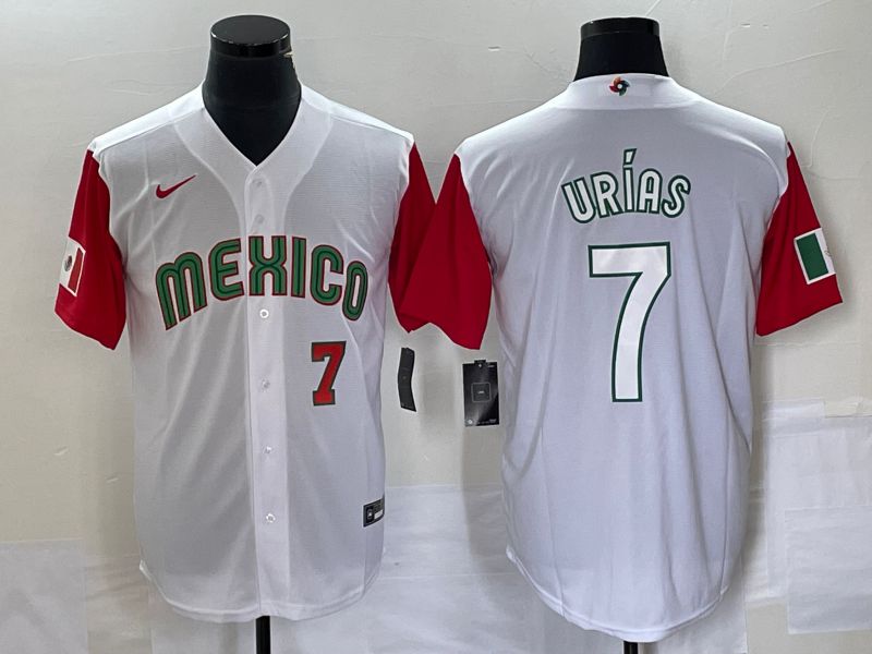 Men 2023 World Cub Mexico #7 Urias White white Nike MLB Jersey6->more jerseys->MLB Jersey